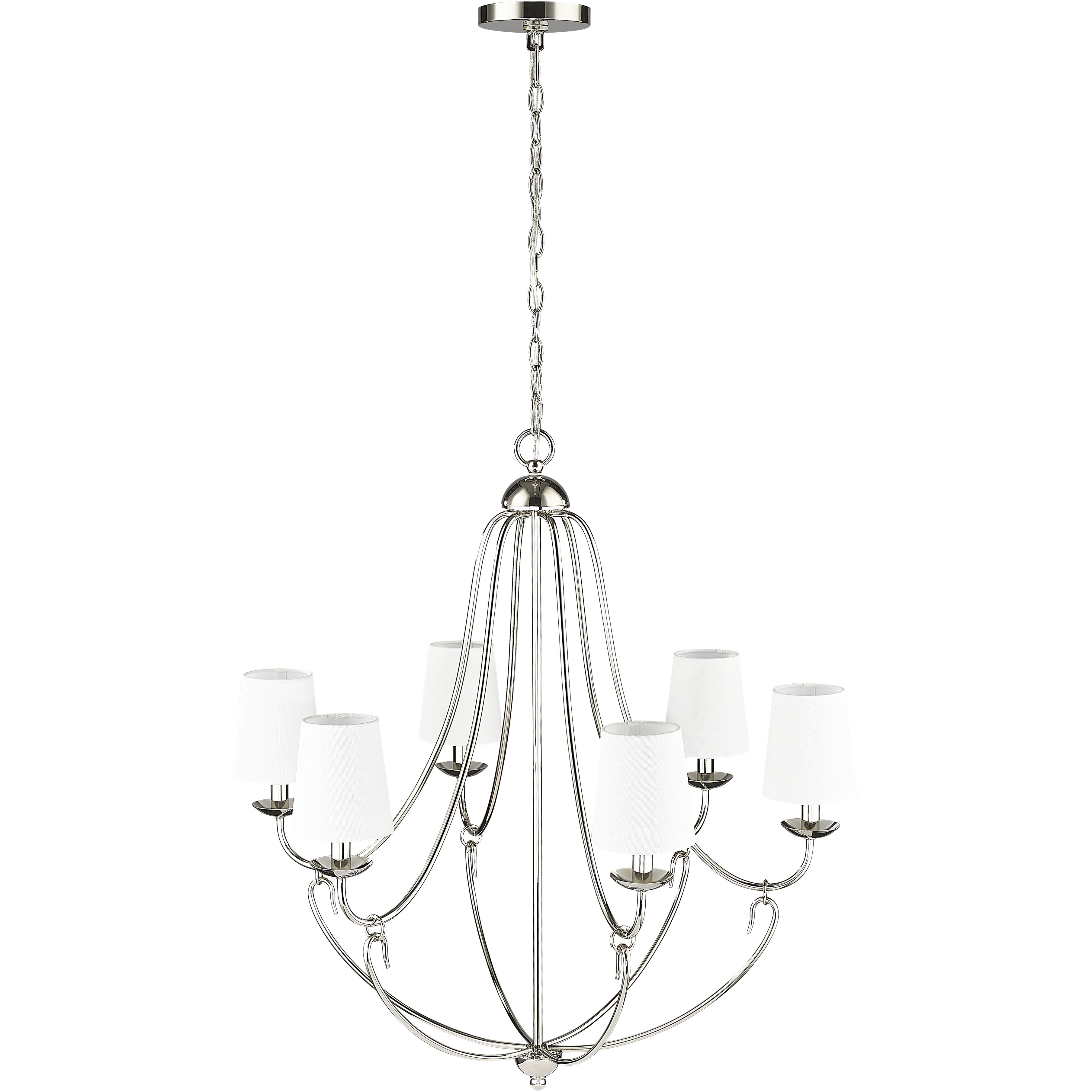 Eisley 6 Light 28.5 inch Polished Nickel Chandelier Ceiling Light